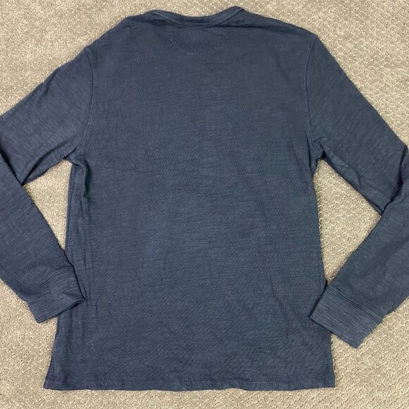 Faherty Sunwashed Shirt Mens Medium Blue Long Sleeve Sweatshirt Crewneck Organic - Picture 4 of 10